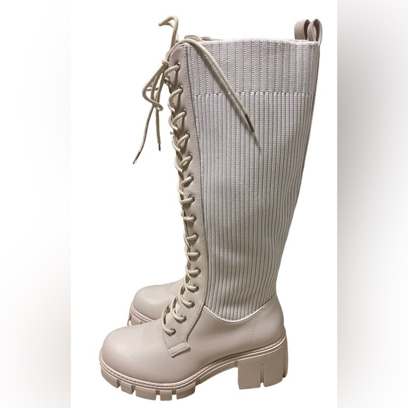 Nwot Lace-Up Chunky Sock Boots - Picture 6 of 13